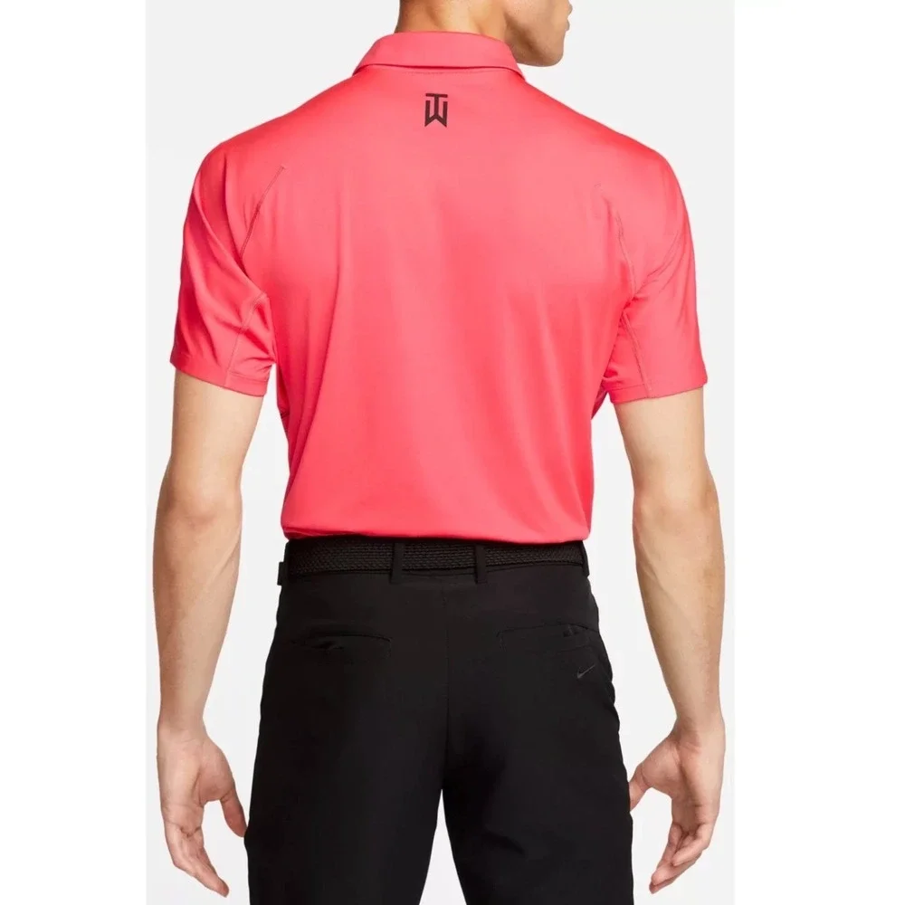 Nike Golf Tiger Woods Collection Stripe Polo XXL DR5318-850 Noble Red Ember Glow
